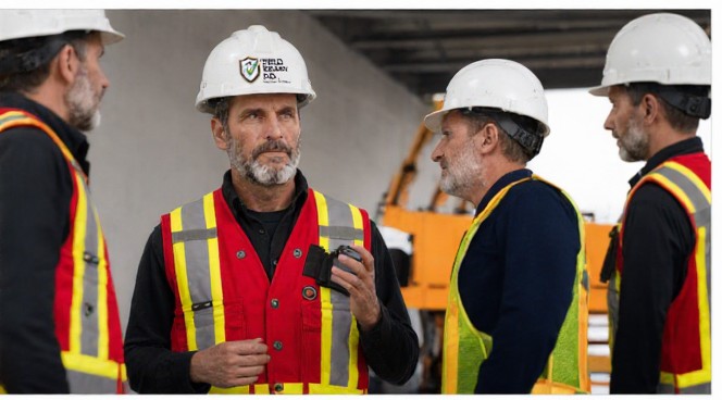 Talking through a question on site